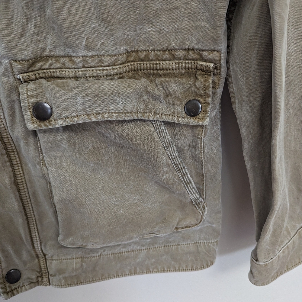 Lucky Brand Distressed Canvas Utility Cargo Jacket Ranch Rugged - Picture 7 of 12